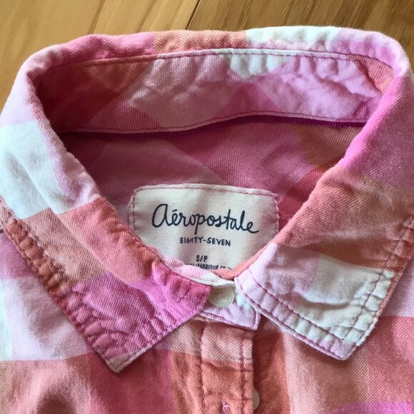 Bleached Flannel Shirt, Size Small Petite:  Upcycled Painted Fancy Lion - Picture 7 of 13